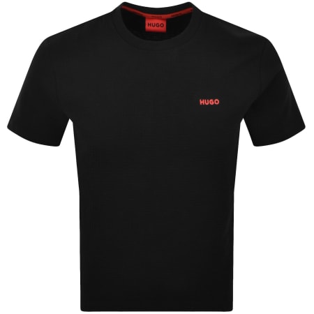HUGO Austin Waffle T Shirt Black | Mainline Menswear us